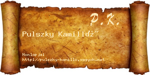 Pulszky Kamilló névjegykártya